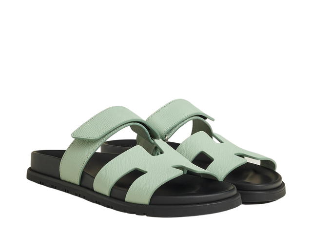 Hermes Hermes Chypre Sandal In Epsom Calfskin With Anatomical Rubber Sole Vert Jade - view 2