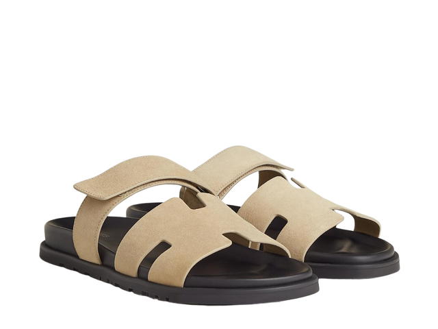 Hermes Hermes Chypre Sandal In Suede Goatskin With Anatomical Rubber Sole And Adjustable Strap Beige Argile - view 2