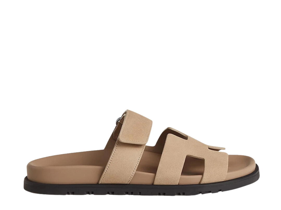 Hermes Hermes Chypre Sandals Suede Goat Skin Beige Azier (W)