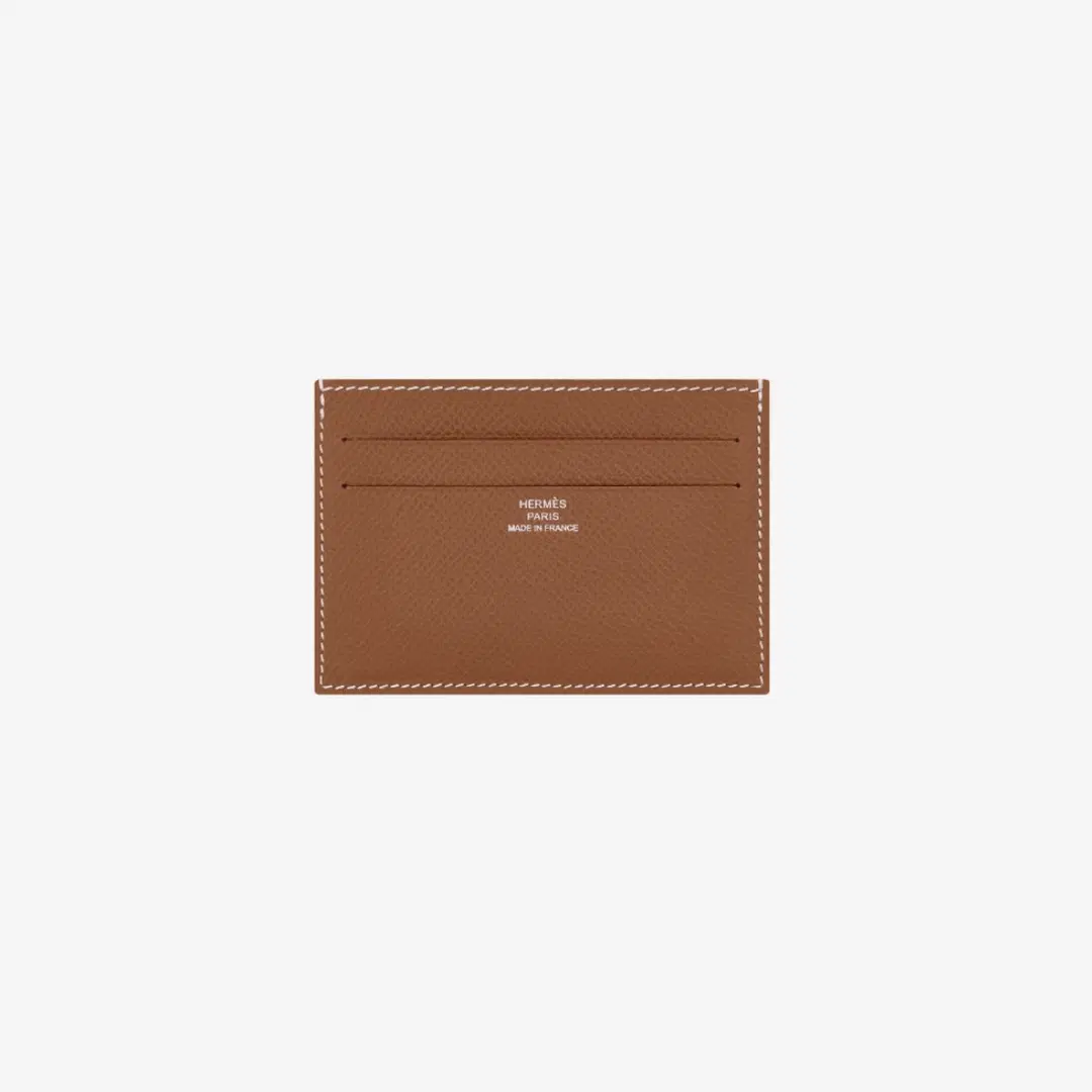Hermes Hermes Citizen Twill Card Holder Epsom & Gold Bleu France