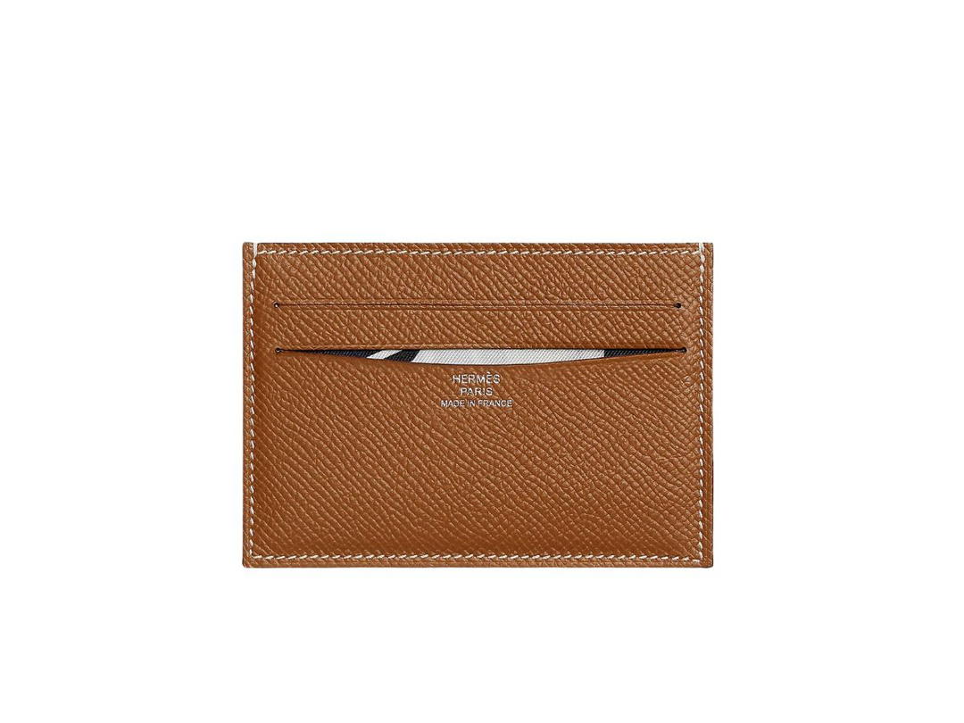 Hermes Hermes Citizen Twill Card Holder Epsom Calfskin Gold