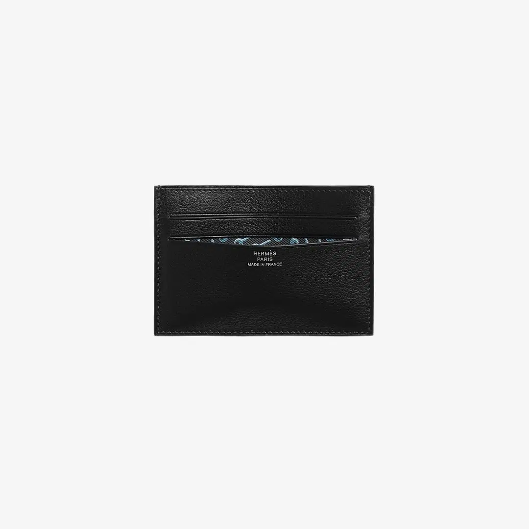 Hermes Hermes Citizen Twill Card Holder Evergrain & Silk Clochette Noir Caban