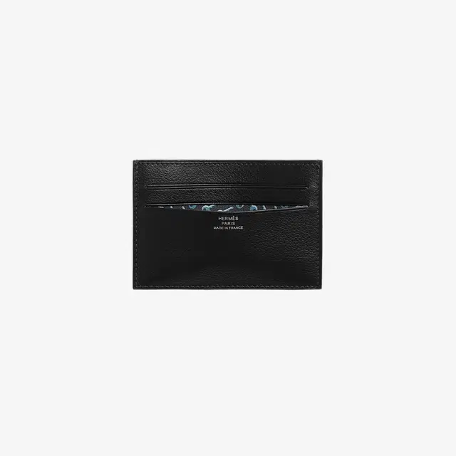 Hermes Hermes Citizen Twill Card Holder Evergrain & Silk Clochette Noir Caban - view 2