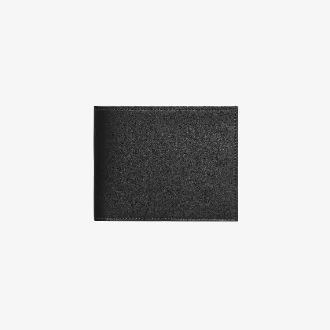 Hermes Hermes Citizen Twill Compact Card Holder Swift & Noir Bleu Saphir