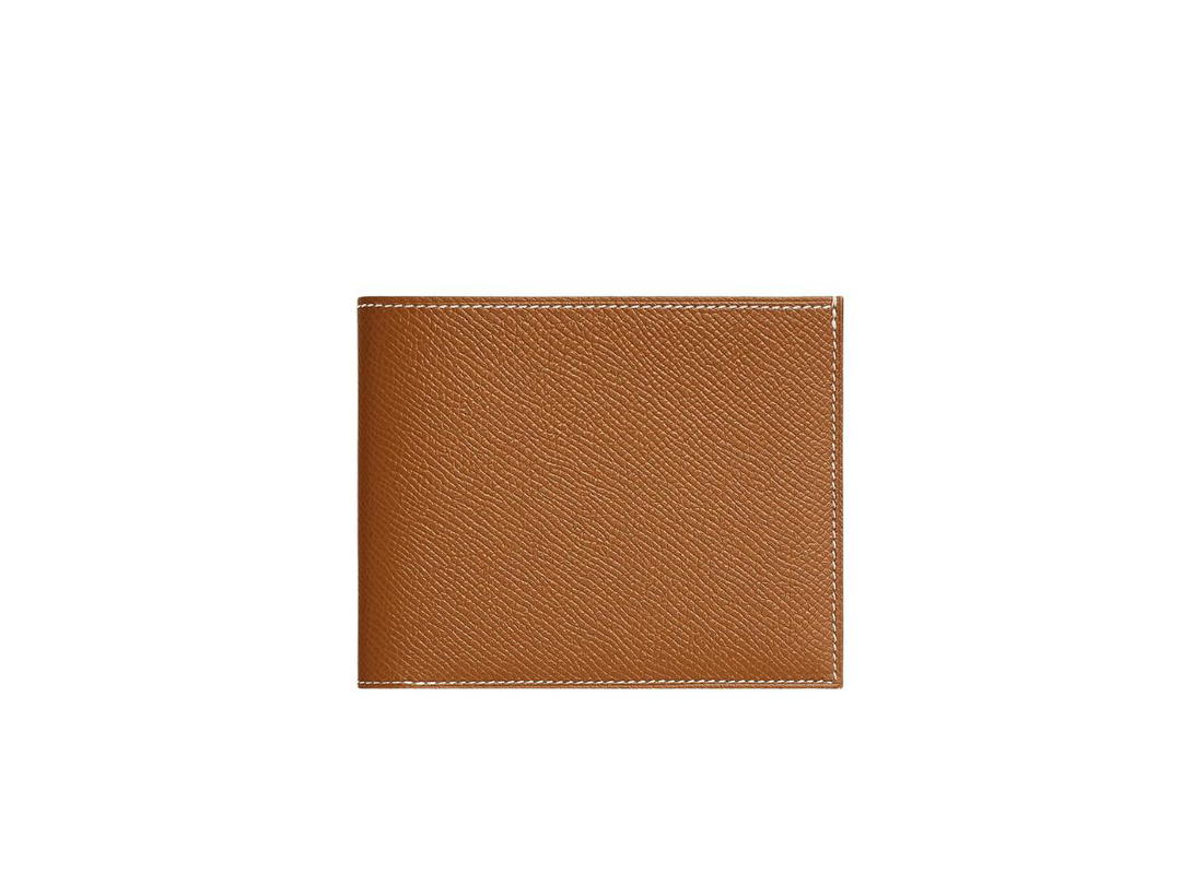 Hermes Hermes Citizen Twill Compact Wallet Epsom Calfskin Gold