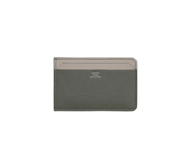 Hermes Hermes City 4CC Colorblock Card Holder In Evercolor Calfskin With 4 Credit Card Slots Gris Meyer-Beton-Bleu Nuit - view 1