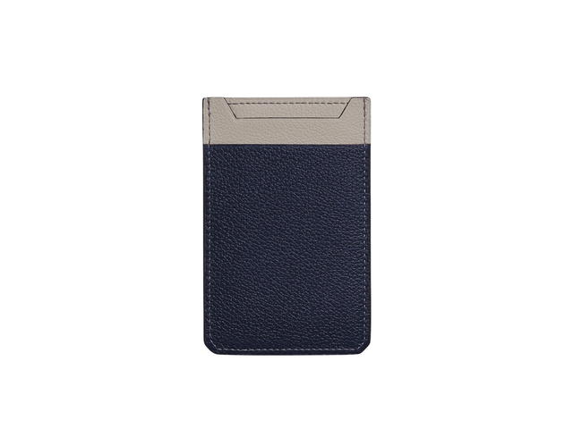 Hermes Hermes City 4CC Colorblock Card Holder In Evercolor Calfskin With 4 Credit Card Slots Gris Meyer-Beton-Bleu Nuit - view 2