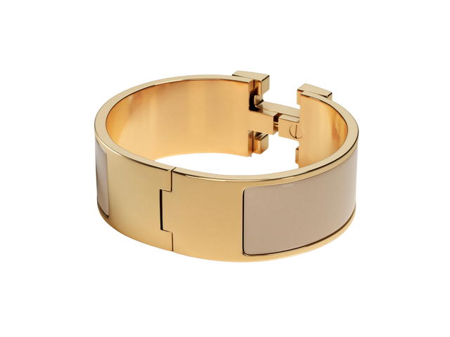 Hermes Hermes Clic Clac H Bracelet In Enamel With Gold-Plated Hardware Marron Glace - view 2