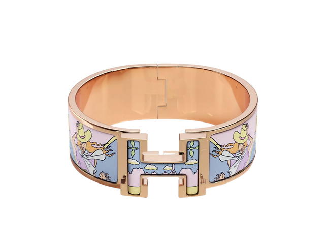 Hermes Hermes Clic Clac H Bracelet In Hermès Factory Printed Enamel With Rose Gold-Plated Hardware Hypno - view 1