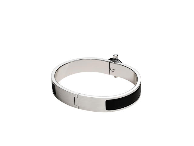 Hermes Hermes Clic Glenan Bracelet In Plain Enamel With Brushed Palladium Plate Noir Mat - view 2