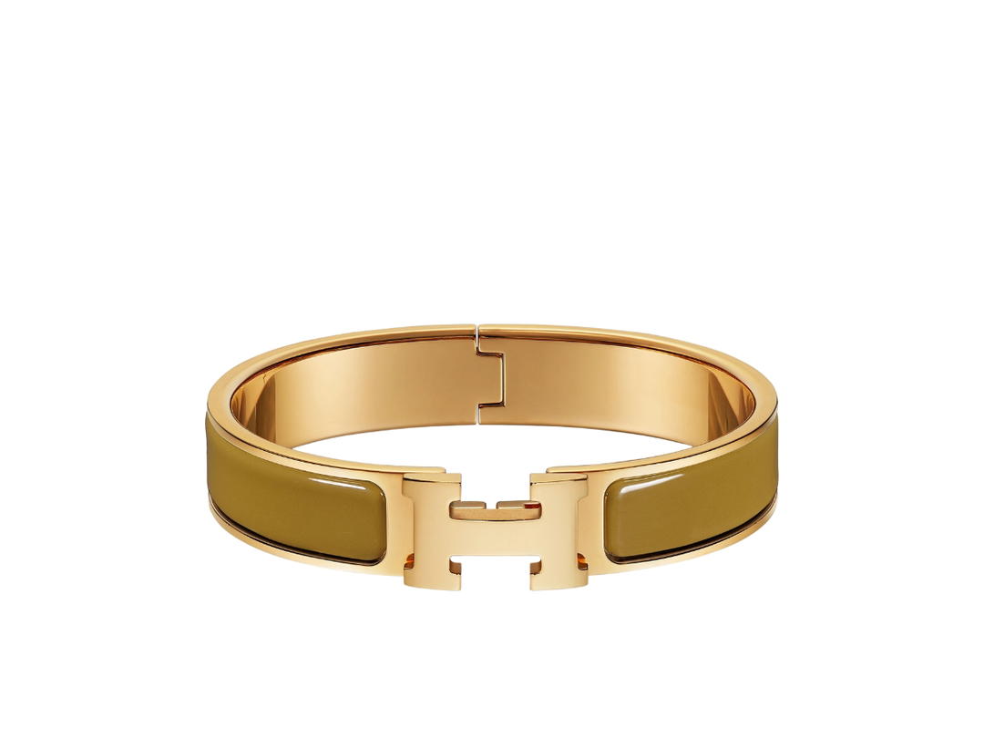 Hermes Hermes Clic H Bracelet In Enamel With Gold-Plated Hardware Bronze Dore