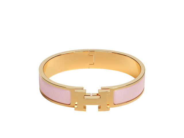 Hermes Hermes Clic H Bracelet In Enamel With Gold-Plated Hardware Rose Dragee - view 1