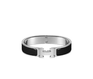 Buy Hermes Clic H Bracelet In Enamel With Palladium-Plated Hardware Noir at Sasom – Authentic and Ready to Ship