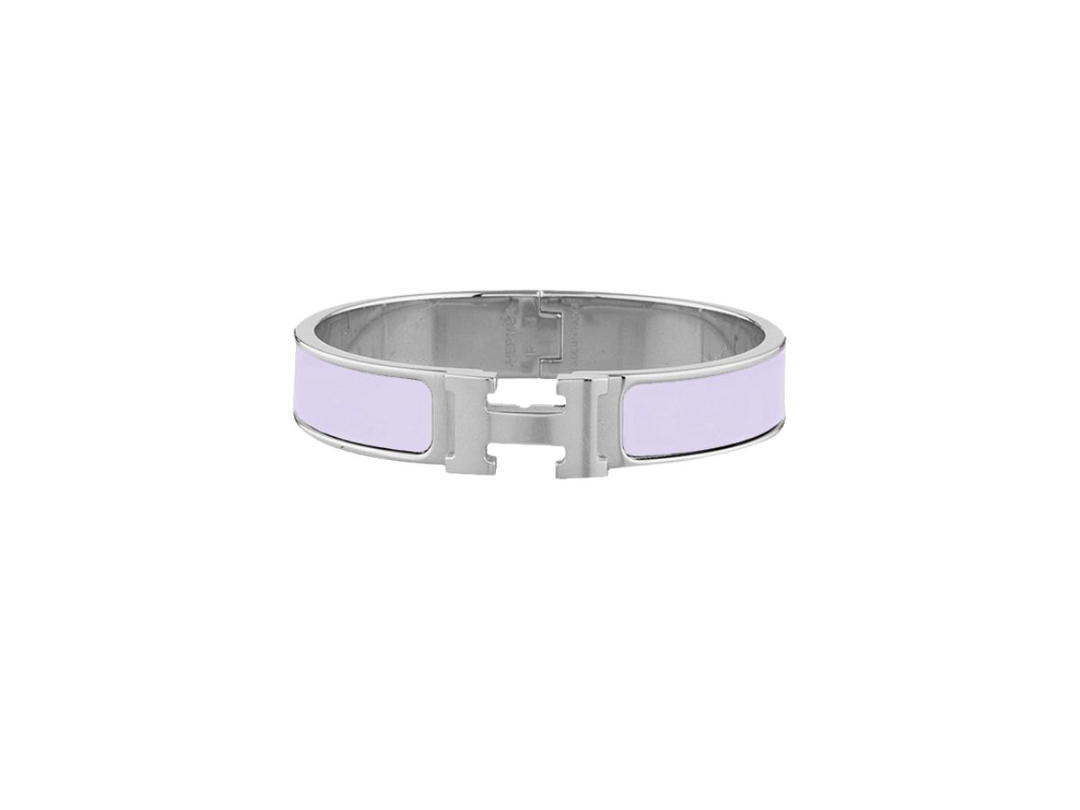 Hermes Hermes Clic H Bracelet In Enamel With Palladium-Plated Hardware Parme
