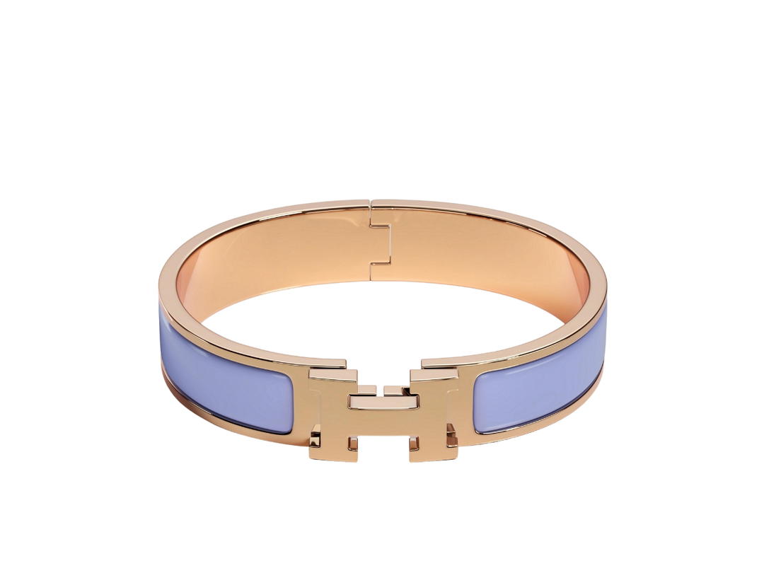 Hermes Hermes Clic H Bracelet In Enamel With Rose Gold-Plated Hardware Parme