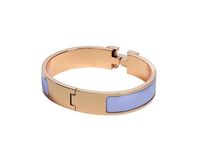 Hermes Hermes Clic H Bracelet In Enamel With Rose Gold-Plated Hardware Parme - view 2