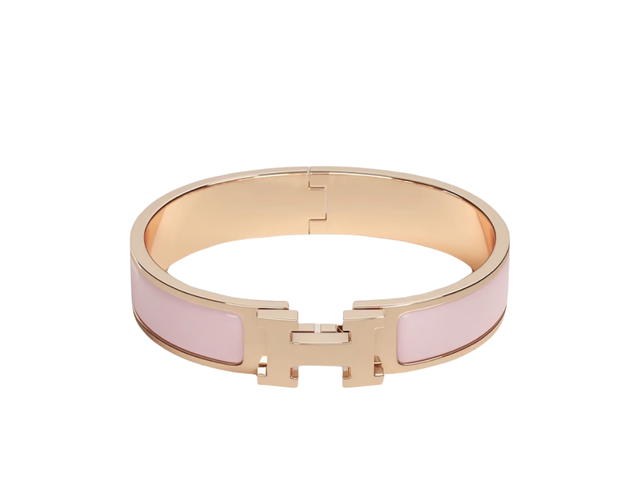 Hermes Hermes Clic H Bracelet In Enamel With Rose Gold-Plated Hardware Rose Dragee - view 1