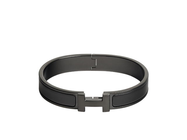 Hermes Hermes Clic HH So Black Bracelet In Matte Enamel With So Black Plated Hardware Noir Mat - view 1