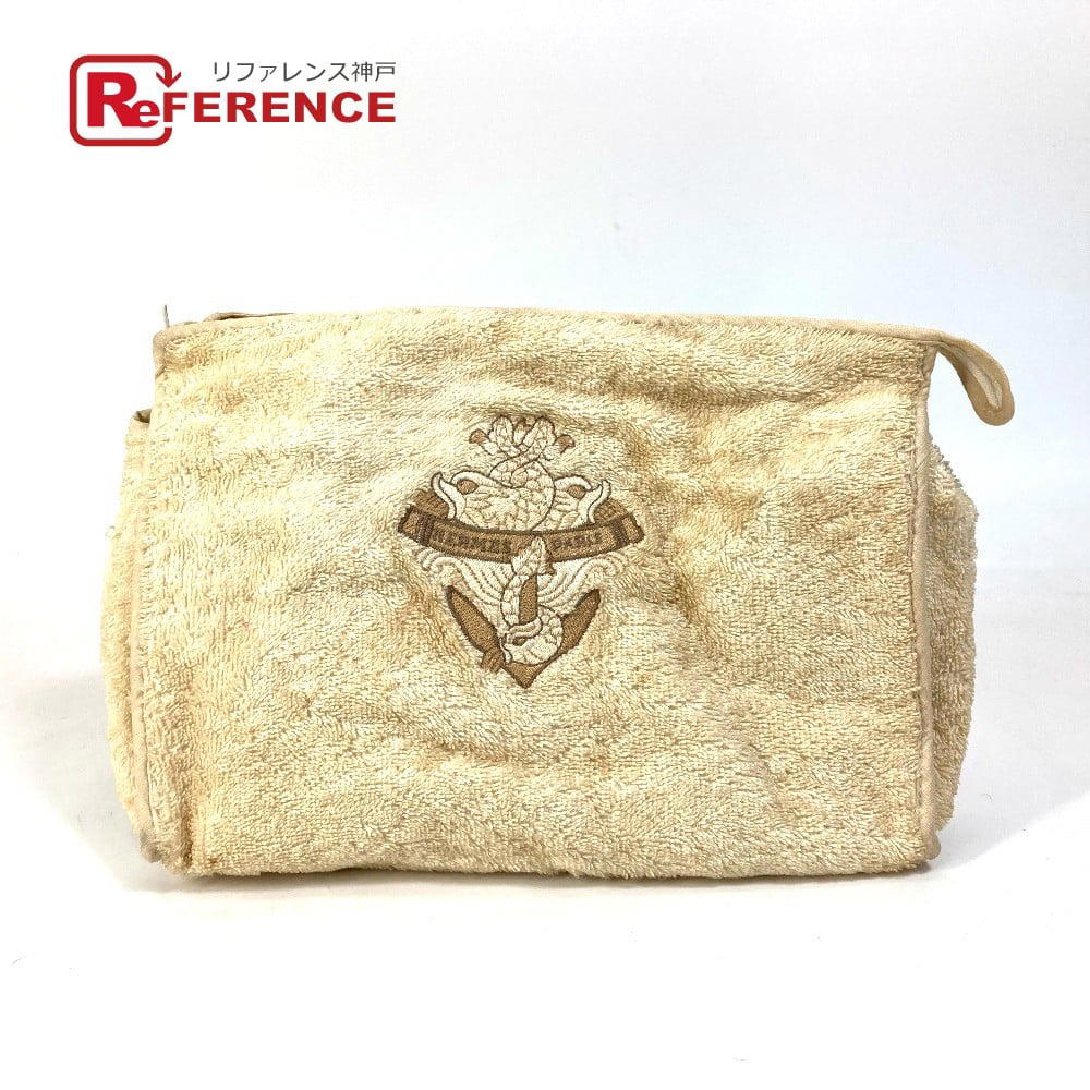 Hermes HERMES Cluch Bag Clutch logo Makeup pouch Cosmetics Pouch pile Beige