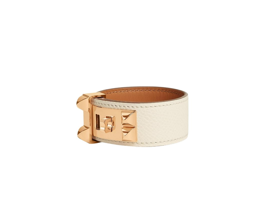 Hermes Hermes Collier De Chien 24 Bracelet In Epsom Calfskin With Gold-Plated Hardware Nata
