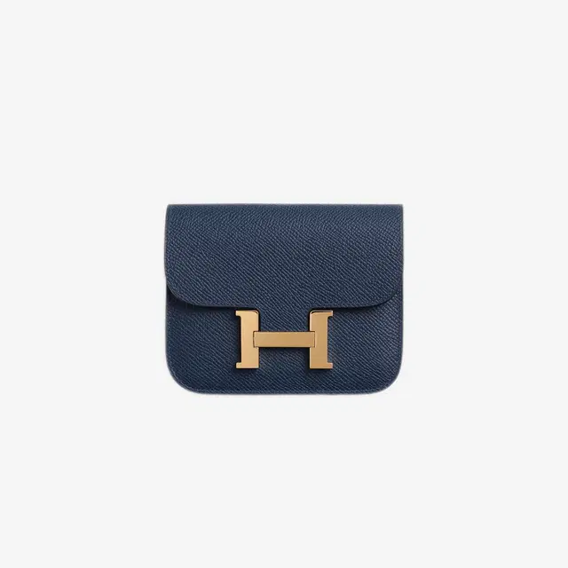 Hermes Hermes Constance Slim Wallet Epsom & Gold Bleu Navy - view 1