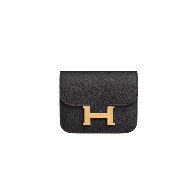 Hermes Hermes Constance Slim Wallet Epsom & Gold Noir - view 1