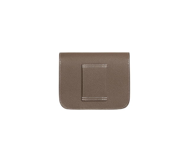 Hermes Hermes Constance Slim Wallet In Epsom Calfskin With Gold-plated Closure Etoupe - view 2