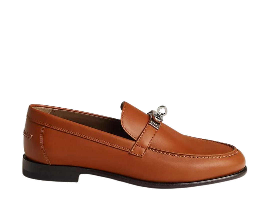 Hermes Hermes Destin Loafer In Heritage Calfskin With Palladium-Plated Kelly Buckle Naturel