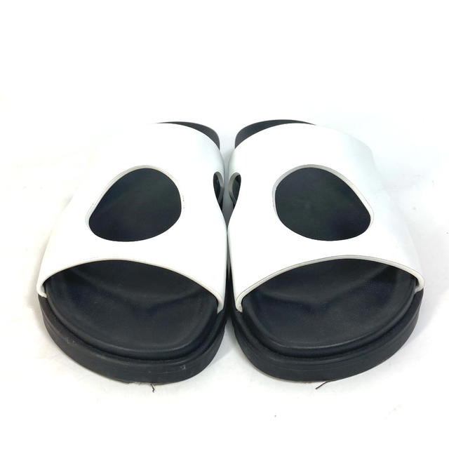 Hermes HERMES edit Shoes Flat Bicolor Pentaco Sandals Leather White/Black - view 2