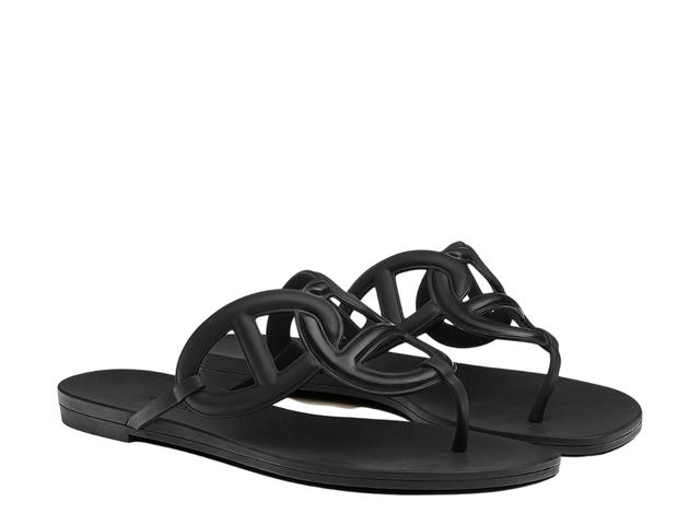 Hermes Hermes Egerie Sandal In Waterproof TPU With Chaine d' Ancre Motif Noir - view 2