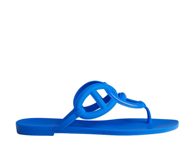 Hermes Hermes Egerie Sandal In Waterproof TPU With Chaine d'Ancre Motif Bleu Outremer - view 1