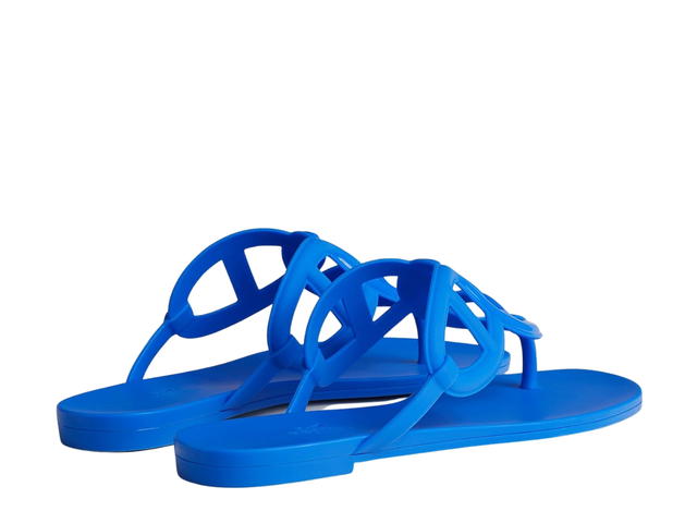 Hermes Hermes Egerie Sandal In Waterproof TPU With Chaine d'Ancre Motif Bleu Outremer - view 3