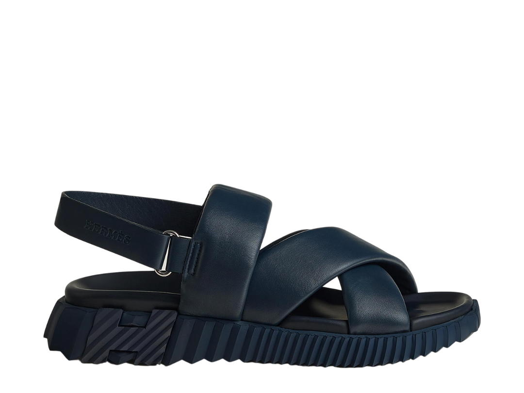 Hermes Hermes Electric Sandal In Nappa Leather-Light Sole Marine