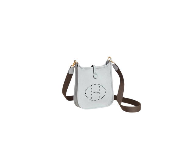 Hermes Hermes Evelyne 16 Amazone Bag In Taurillon Clemence Leather With Gold-Plated Hardware Bleu Pale-Gris Etain - view 2