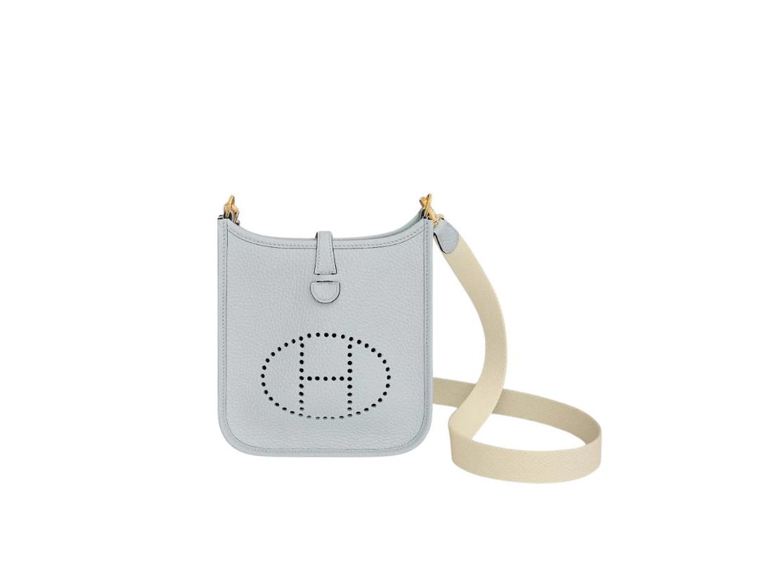 Hermes Hermes Evelyne 16 Amazone Bag In Taurillon Clemence Leather With Gold-Plated Hardware Bleu Pale-Nata