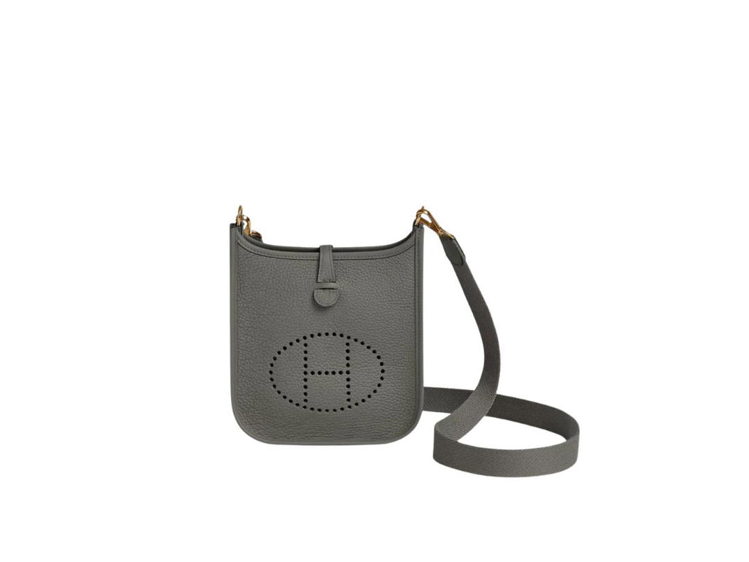 Hermes Hermes Evelyne 16 Amazone Bag In Taurillon Clemence Leather With Gold-Plated Hardware Gris Meyer