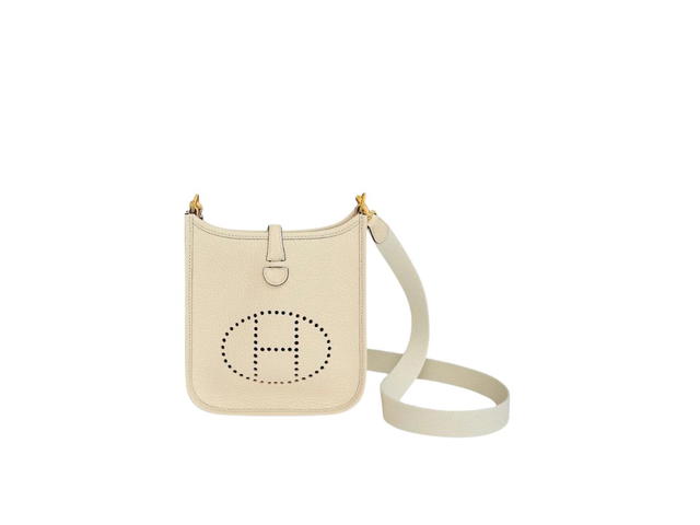 Hermes Hermes Evelyne 16 Amazone Bag In Taurillon Clemence Leather With Gold-Plated Hardware Nata-Blanc - view 1