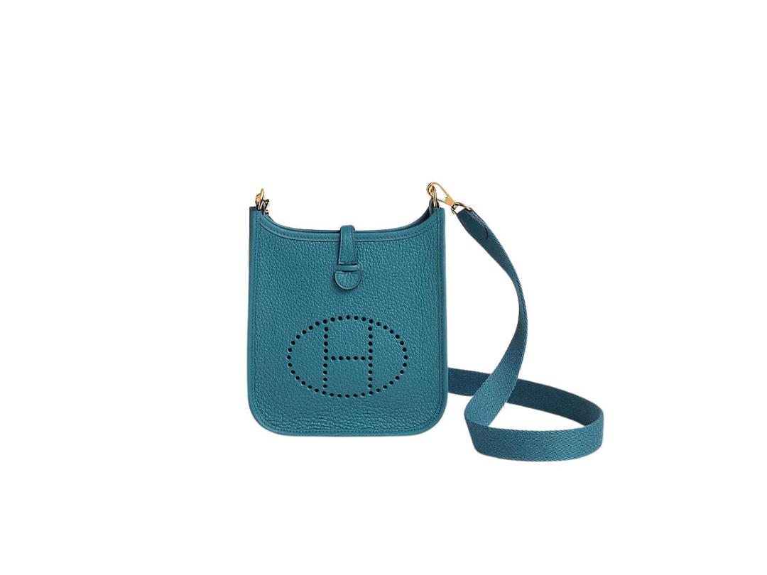 Hermes Hermes Evelyne 16 Amazone Bag In Taurillon Clemence Leather With Gold-Plated Hardware New Bleu Jean