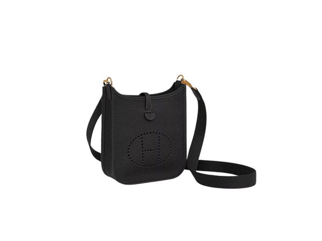 Hermes Hermes Evelyne 16 Amazone Bag In Taurillon Clemence Leather With Gold-Plated Hardware Noir - view 2