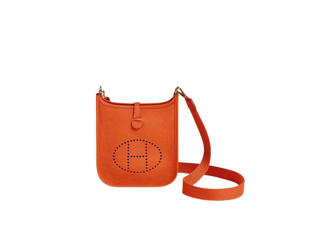 Hermes Hermes Evelyne 16 Amazone Bag In Taurillon Clemence Leather With Gold-Plated Hardware Orange Minium