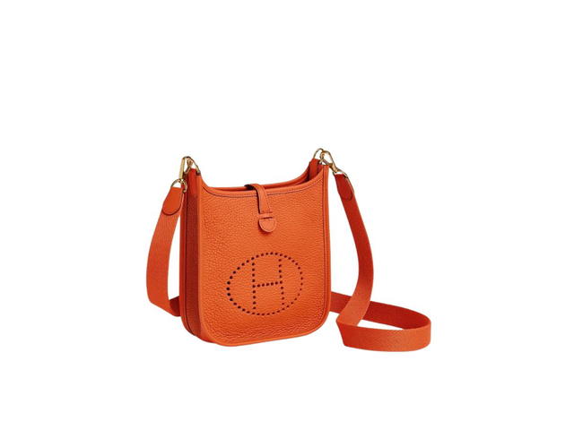 Hermes Hermes Evelyne 16 Amazone Bag In Taurillon Clemence Leather With Gold-Plated Hardware Orange Minium - view 2