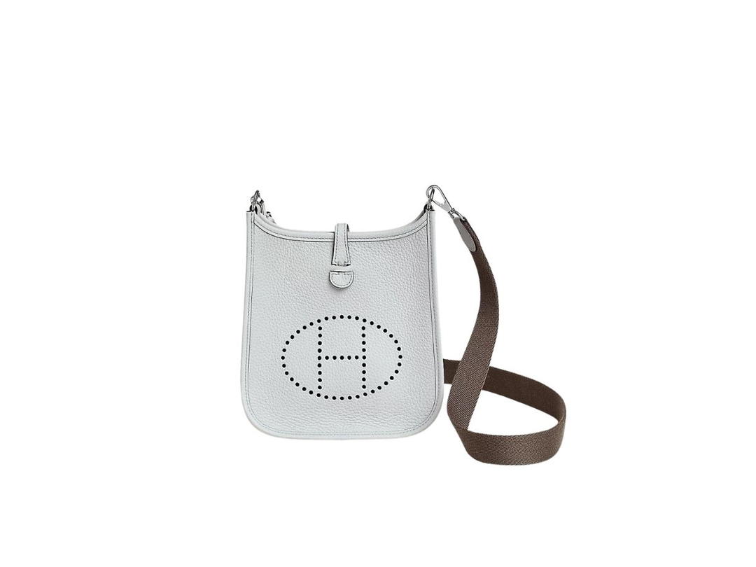 Hermes Hermes Evelyne 16 Amazone Bag In Taurillon Clemence Leather With Palladium-Plated Hardware Bleu Pale-Gris Etain