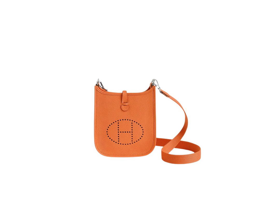 Hermes Hermes Evelyne 16 Amazone Bag In Taurillon Clemence Leather With Palladium-Plated Hardware Orange