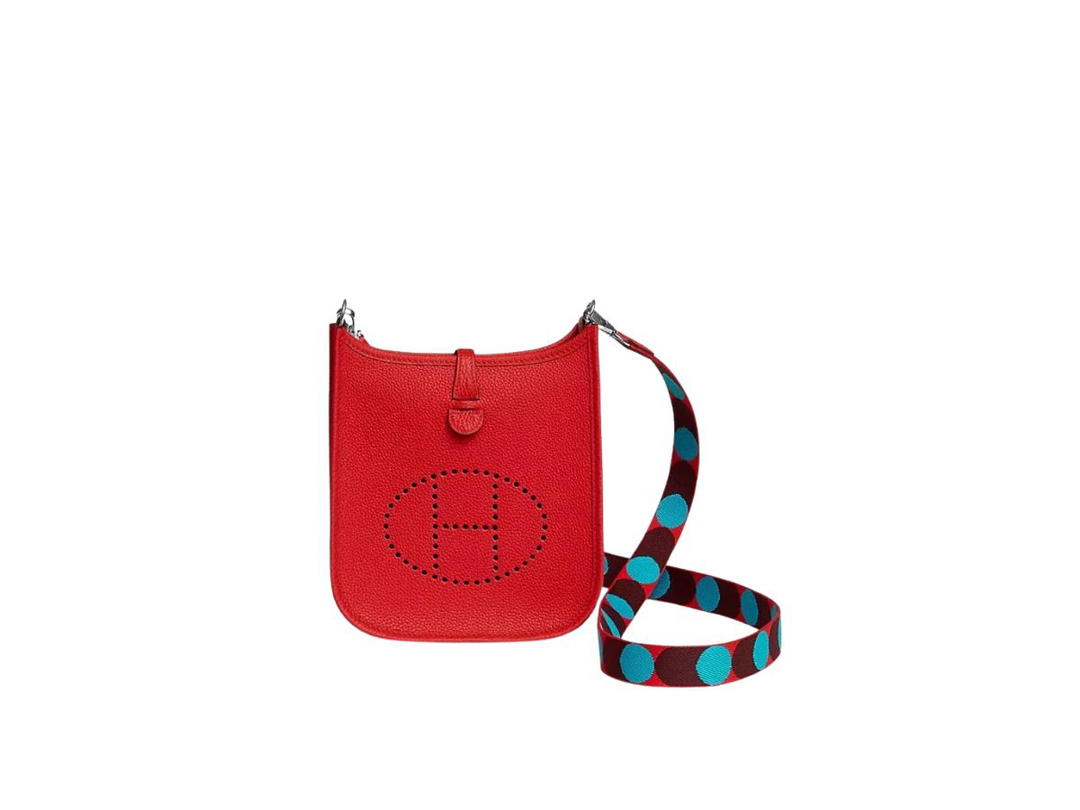 Hermes Hermes Evelyne 16 Amazone Bag In Taurillon Maurice Leather With Palladium-Plated Hardware Rouge De Coeur-Bleu Frida
