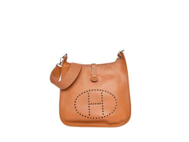 Hermes Hermes Evelyne GM In Taurillon Clemence Leather With Gold Hardware Naturelle - view 1
