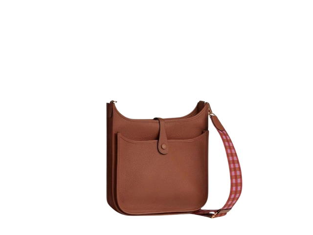 Hermes Hermes Evelyne III 29 Bag In Clemence Calfskin With Gold Hardware Cuivre-Capucine-Parme-Rouge Duchesse - view 2