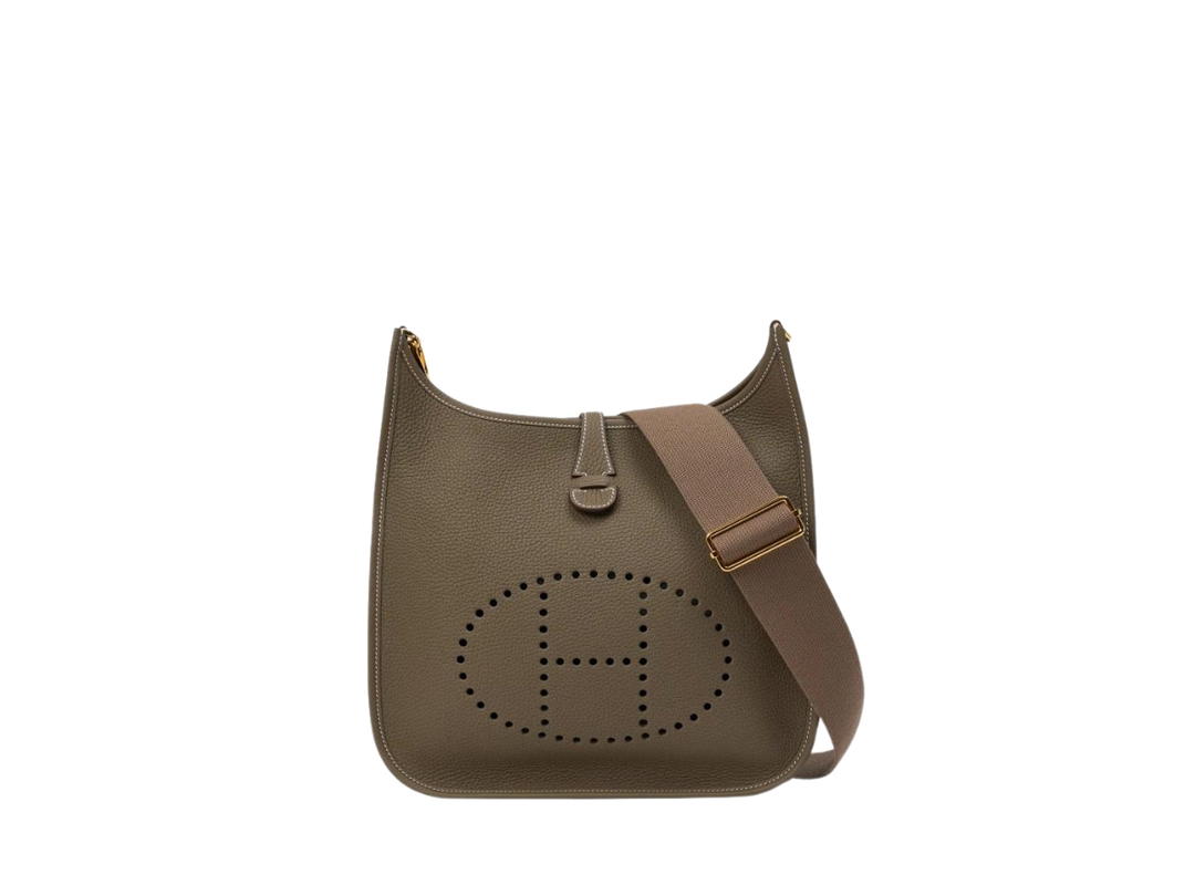 Hermes Hermes Evelyne III 29 Bag In Clemence Calfskin With Gold Hardware Etoupé