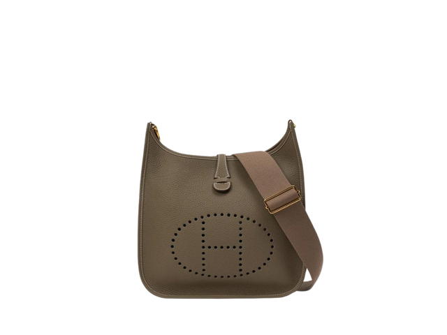 Hermes Hermes Evelyne III 29 Bag In Clemence Calfskin With Gold Hardware Etoupé - view 1