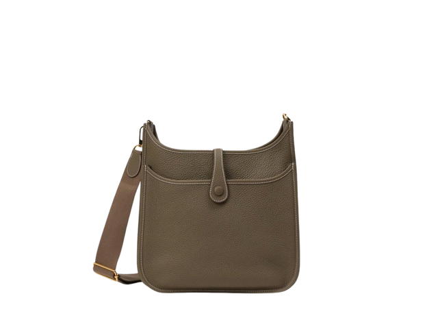Hermes Hermes Evelyne III 29 Bag In Clemence Calfskin With Gold Hardware Etoupé - view 2