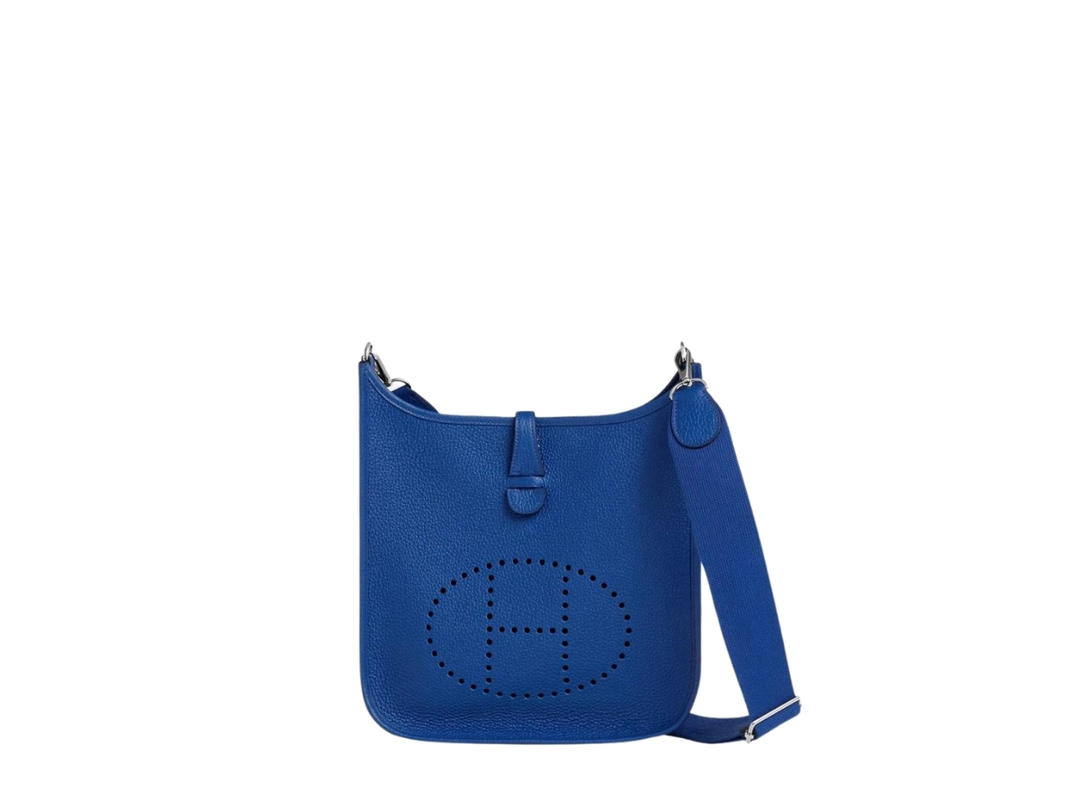 Hermes Hermes Evelyne III 29 Bag In Clemence Calfskin With Palladium Hardware Bleu Royal